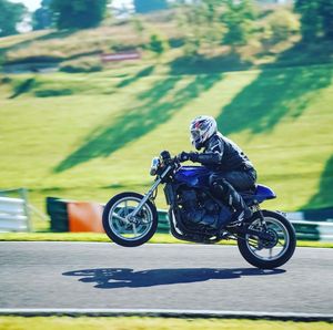 Wheelies on the mountain at Cadwell Park